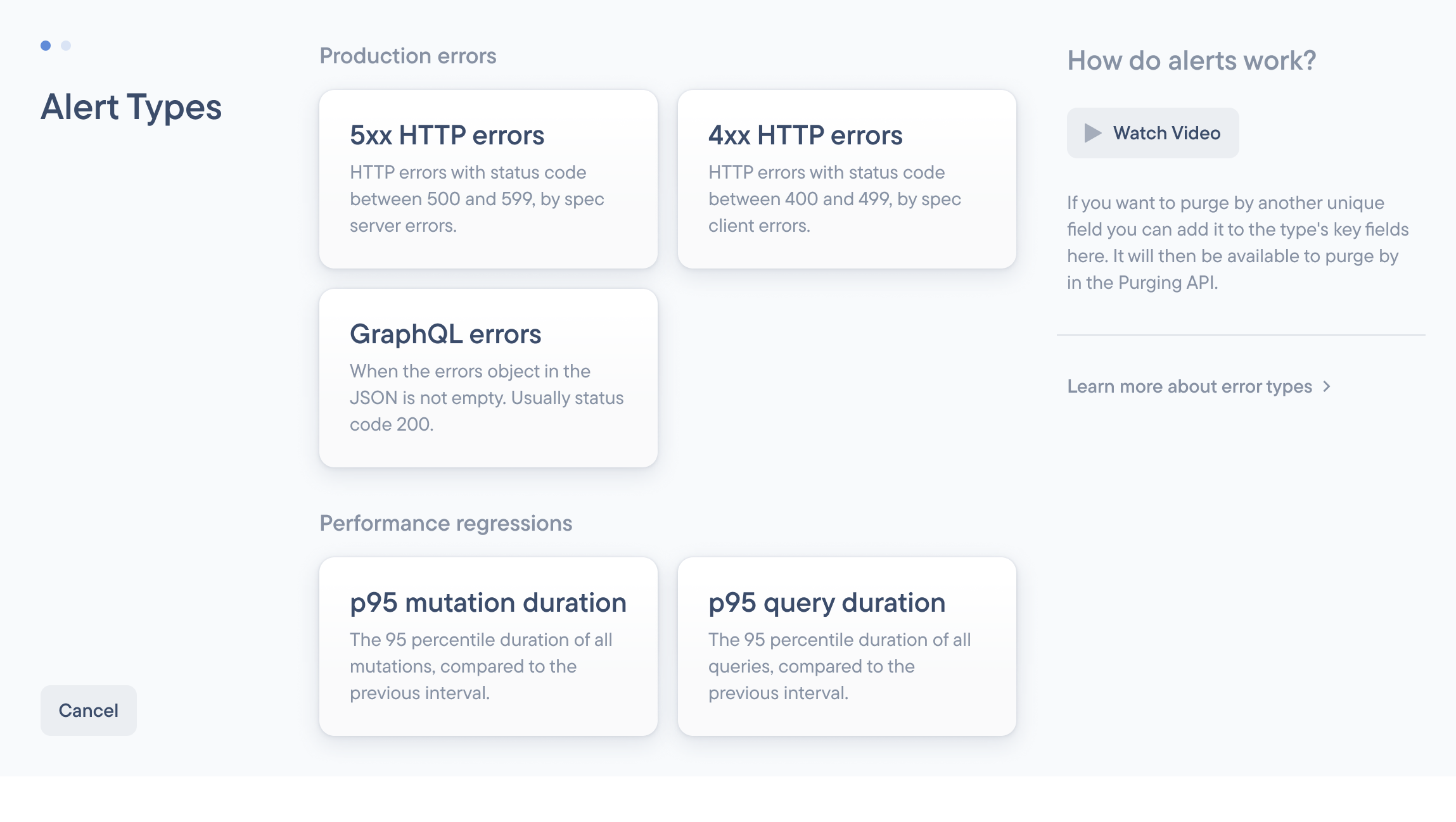 Alerts Types - Create Step