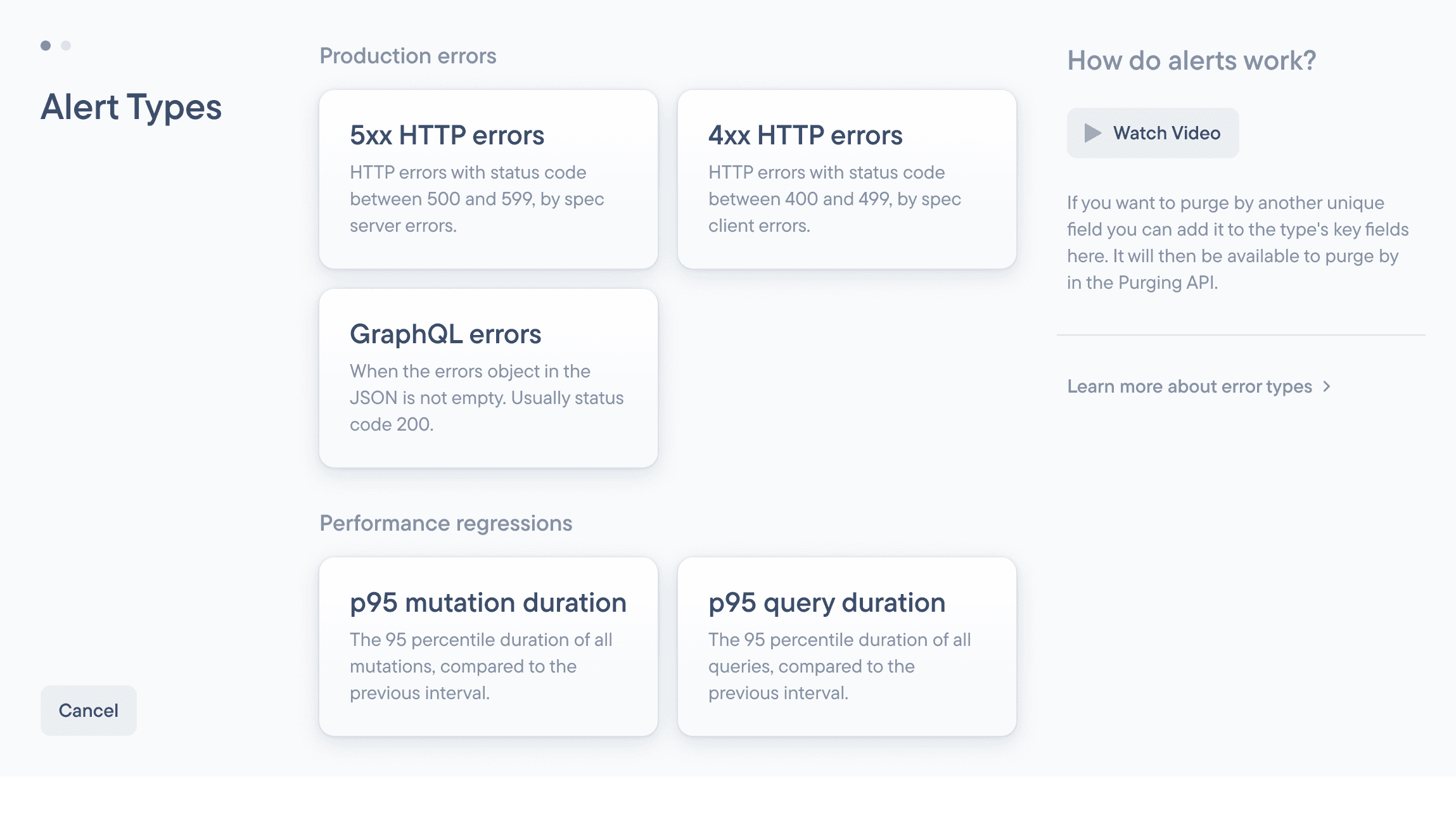 Alerts Types - Create Step