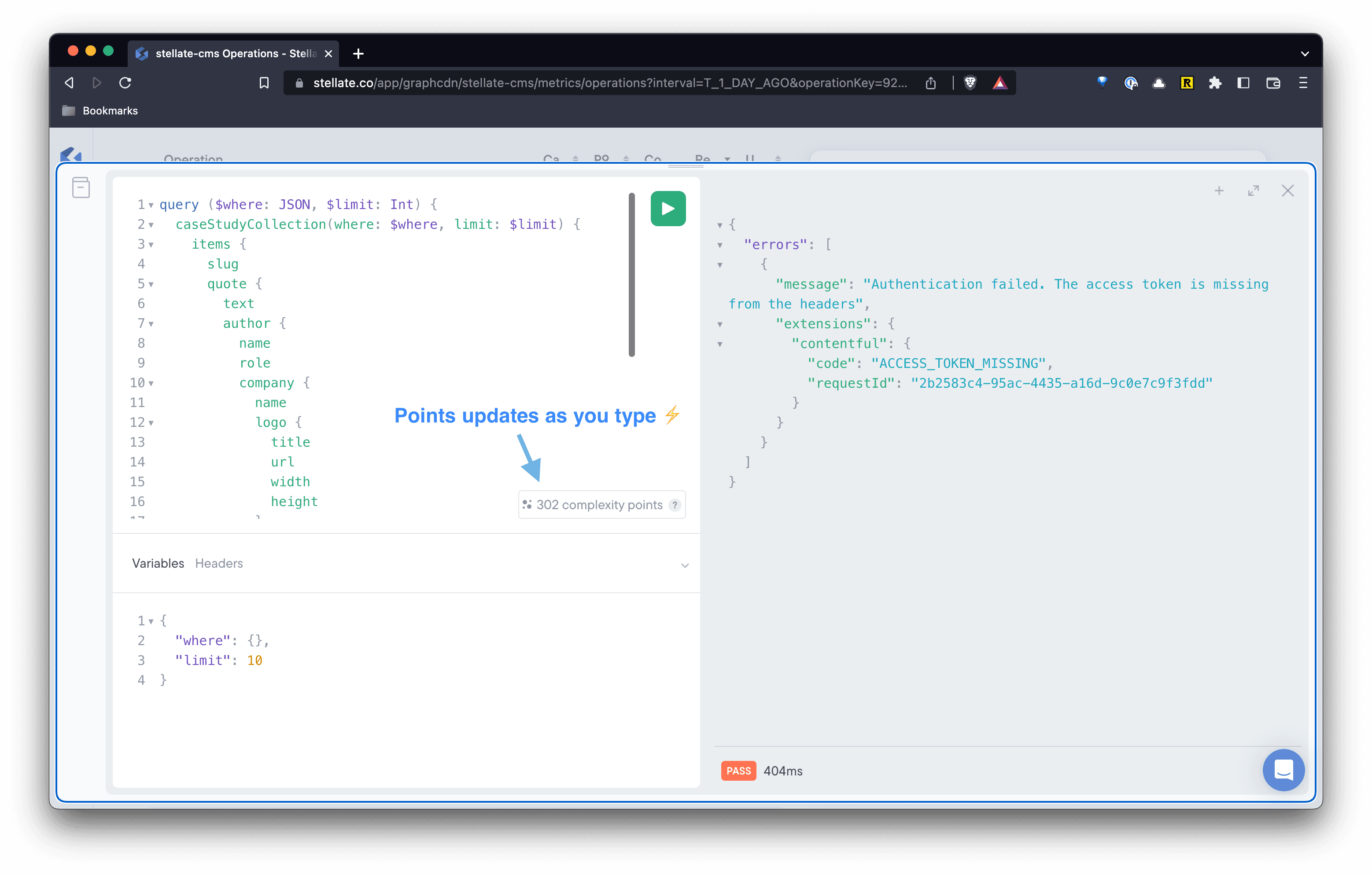 GraphiQL Rate Limiting Debugging